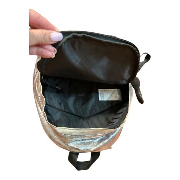 Converse Silver Metallic Black Mini Backpack 10"L x 9"W x 3.5" - Picture 3 of 4